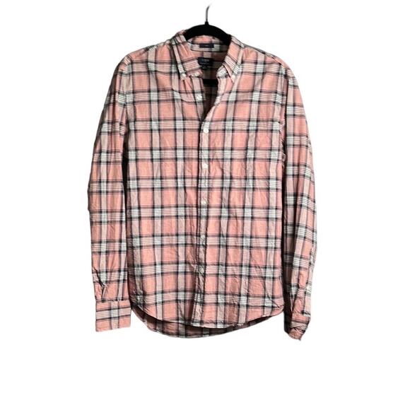 J. Crew Pink Plaid Button Down Long Sleeve Cotton Slim Fit Shirt Size Medium - Picture 1 of 8
